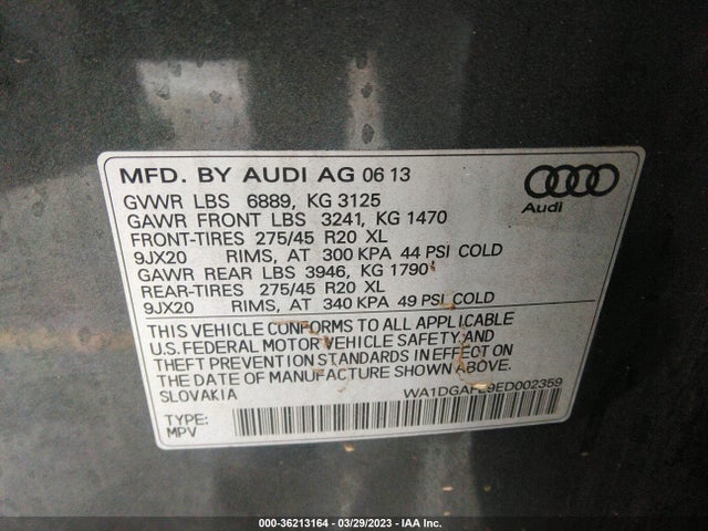 WA1DGAFE9ED002359 Audi Q7 3.0t S Line Prestige
