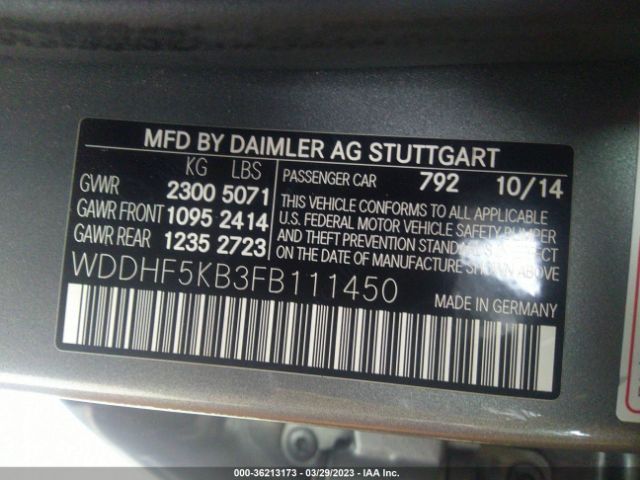 WDDHF5KB3FB111450 Mercedes-Benz E-class E 350
