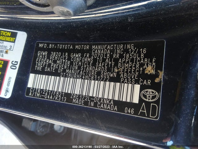Toyota Corolla L/le/xle/se 2017 2T1BURHE4HC811772 Image 10