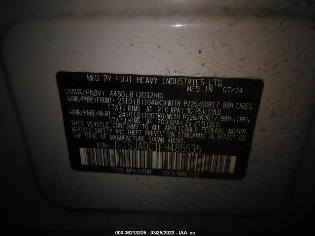 JF2SJADC1FH485535 Subaru Forester 2.5i Premium