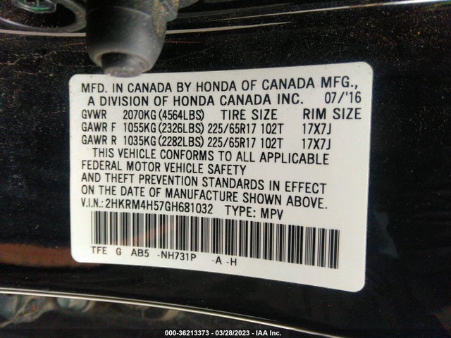 Honda CR-V EX 2016 2HKRM4H57GH681032 Image 10