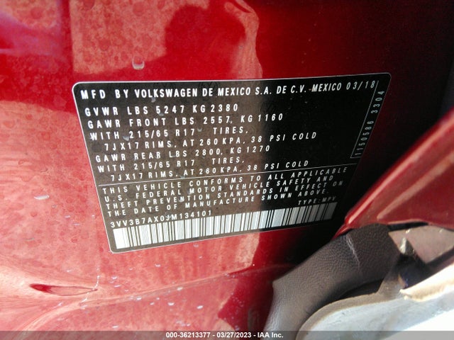 3VV3B7AX0JM134101 Volkswagen Tiguan Sel/se