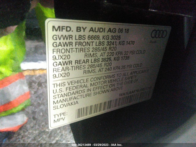 WA1LAAF70JD052768 Audi Q7 Premium Plus