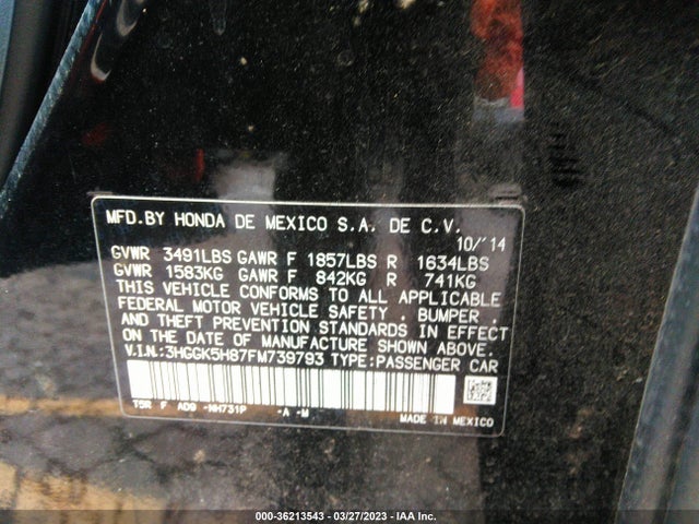 Honda FIT EX 2015 3HGGK5H87FM739793 Image 9