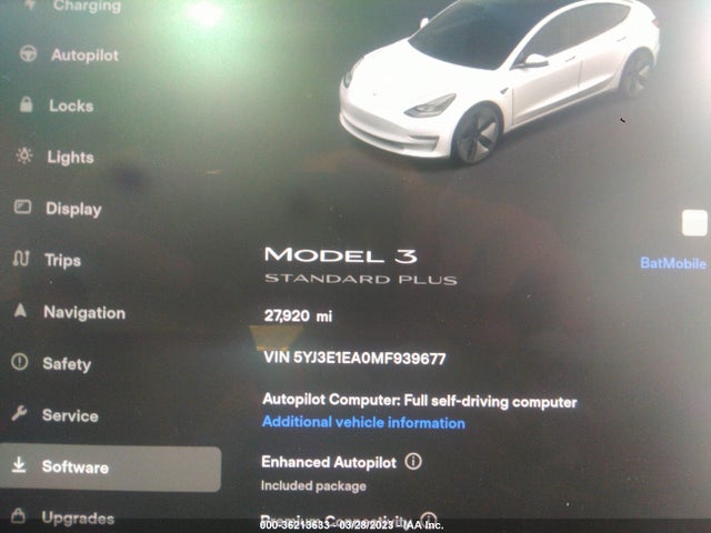 Tesla Model 3 Standard Range Plus 2021 5YJ3E1EA0MF939677 Image 7