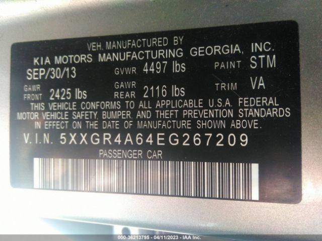 5XXGR4A64EG267209 KIA Optima Sx Turbo