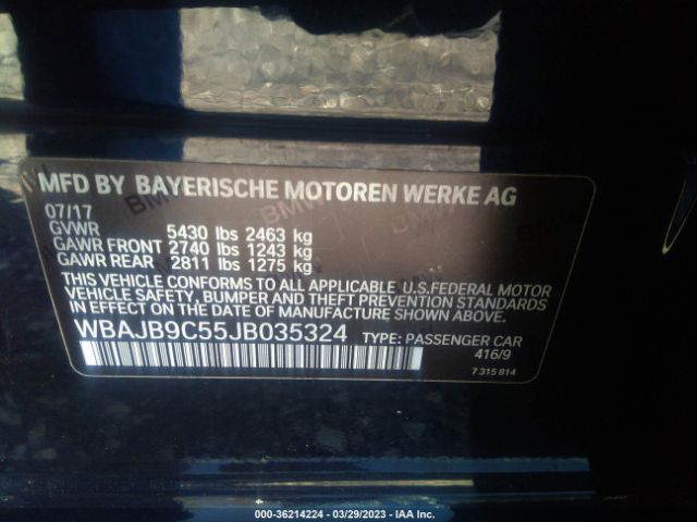 WBAJB9C55JB035324 BMW 5 Series M550i Xdrive