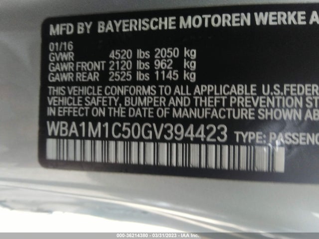 WBA1M1C50GV394423 BMW 2 Series M235i