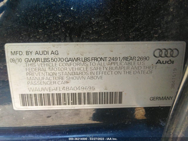 WAUWFAFL4BA049695 Audi A4 2.0t Premium  Plus
