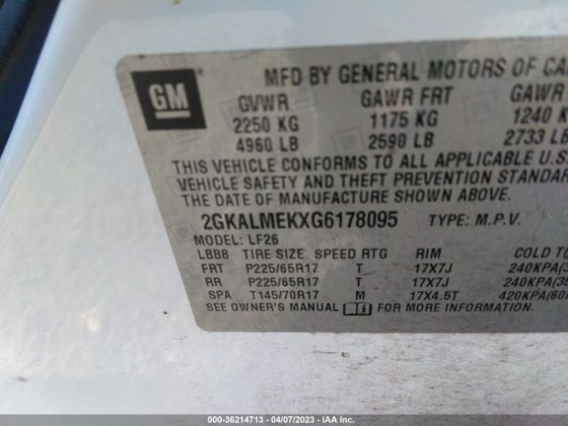 2GKALMEKXG6178095 GMC Terrain Sle