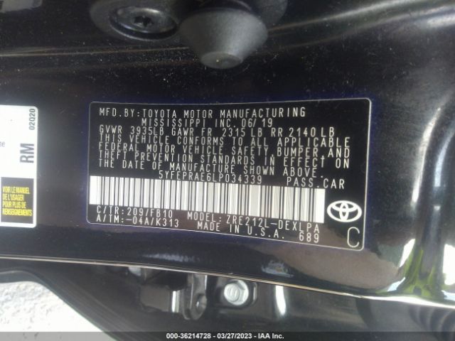 5YFEPRAE6LP034339 Toyota COROLLA LE