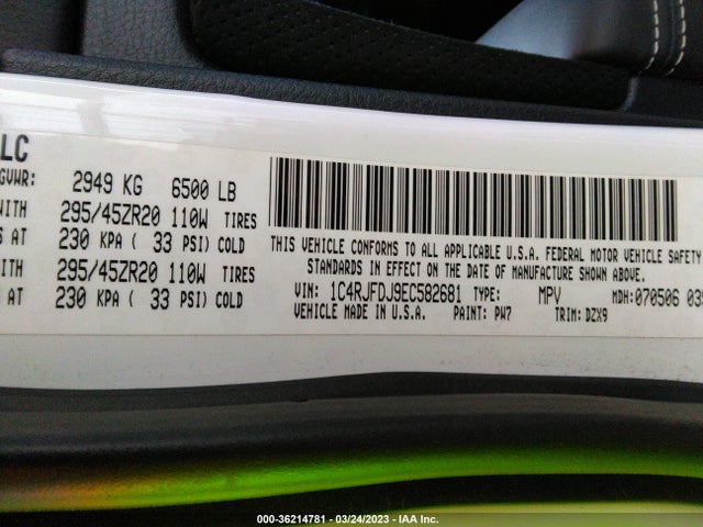 Jeep Grand Cherokee Srt8 2014 1C4RJFDJ9EC582681 Image 10