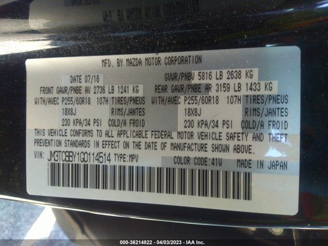 Mazda CX-9 SPORT 2016 JM3TCBBY1G0114514 Image 11