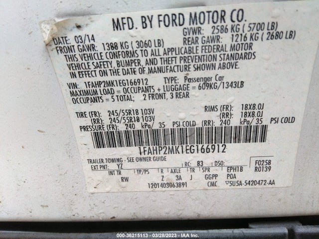 Ford SEDAN POLICE INTERCEPTOR 2014 1FAHP2MK1EG166912 Image 10