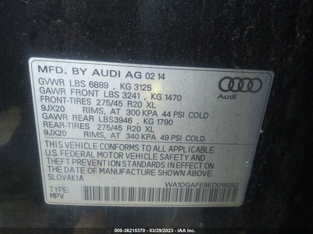 WA1DGAFE9ED015032 Audi Q7 3.0t S Line Prestige