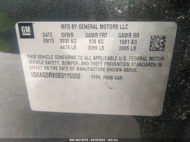 1G6AG5RX6E0115032 Cadillac Ats Standard Awd