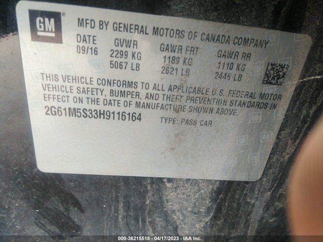 2G61M5S33H9116164 Cadillac XTS LUXURY