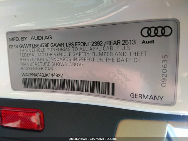 WAUENAF43JA144822 Audi A4 Premium Plus