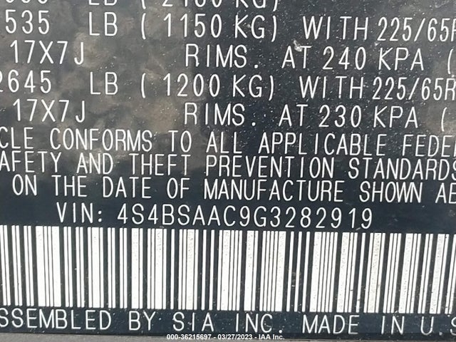 4S4BSAAC9G3282919 Subaru Outback 2.5i