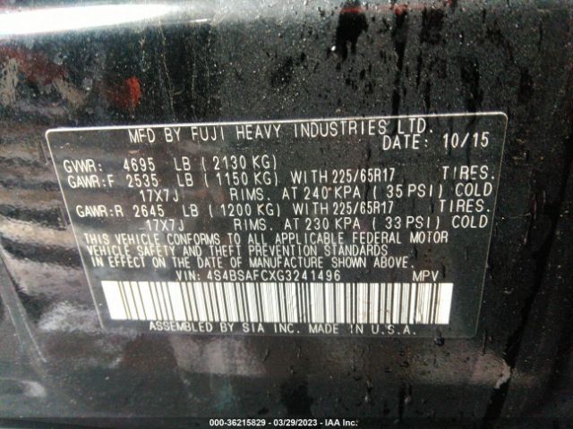 4S4BSAFCXG3241496 Subaru Outback 2.5i Premium
