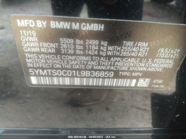 5YMTS0C01L9B36859 BMW X3 M