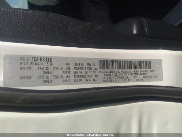 1C4RDHAG2GC424312 Dodge Durango Sxt