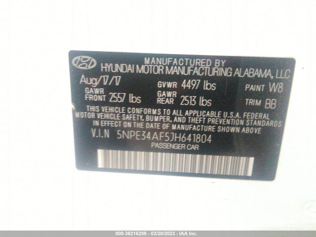 Hyundai Sonata Limited 2018 5NPE34AF5JH641804 Image 10