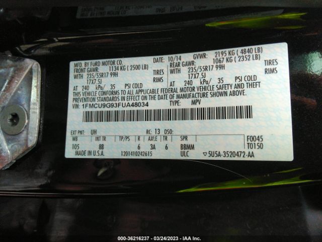 1FMCU9G93FUA48034 Ford ESCAPE SE