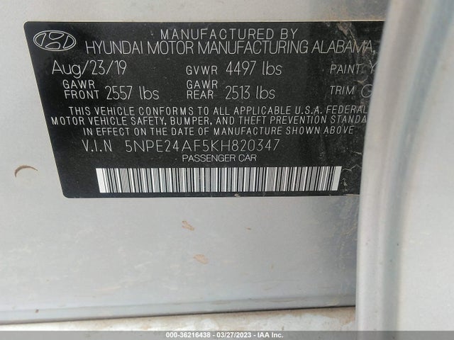 Hyundai SONATA SE 2019 5NPE24AF5KH820347 Image 11