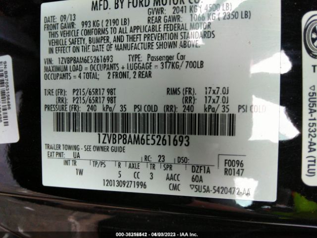 1ZVBP8AM6E5261693 Ford Mustang V6