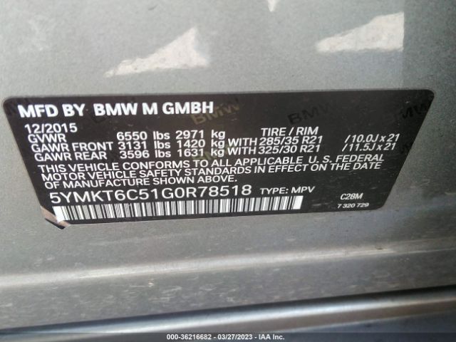 5YMKT6C51G0R78518 BMW X5 M