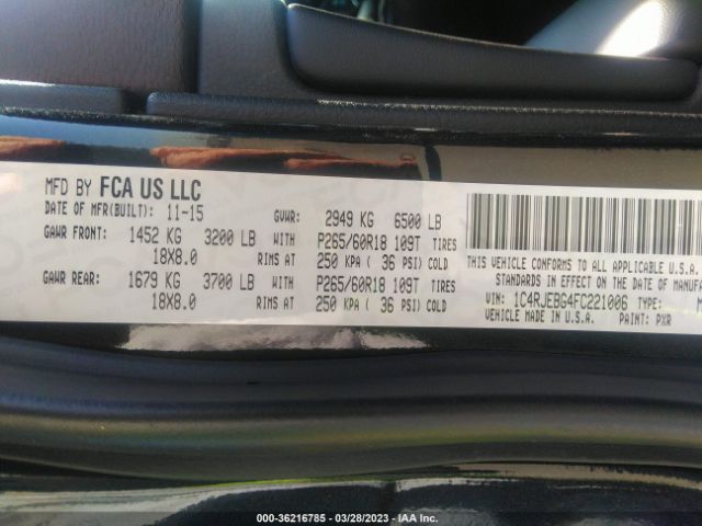1C4RJEBG4FC221006 Jeep Grand Cherokee Limited