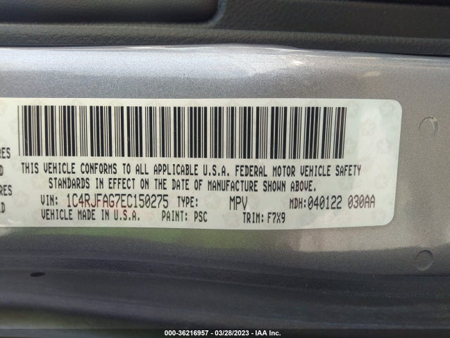 1C4RJFAG7EC150275 Jeep Grand Cherokee Laredo/altitude