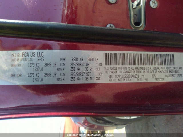 1C4PJLCB5KD240859 Jeep Cherokee Latitude