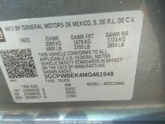 Chevrolet Silverado 1500 Custom 2021 3GCPWBEK4MG461948 Image 10