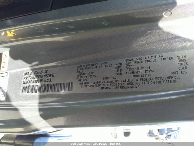 1C4HJXFG2MW529997 Jeep Wrangler Unlimited Rubicon