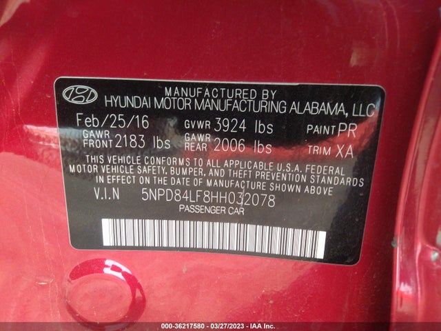 Hyundai ELANTRA SE 2017 5NPD84LF8HH032078 Image 11