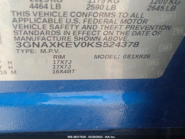 Chevrolet EQUINOX LT 2019 3GNAXKEV0KS524378 Image 10