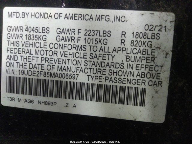 19UDE2F85MA006597 Acura Ilx Technology & A-spec Packages/premium & A-spec Packages