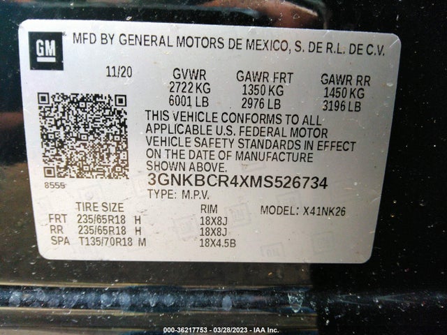 2021 CHEVROLET BLAZER LT VIN: 3GNKBCR4XMS526734