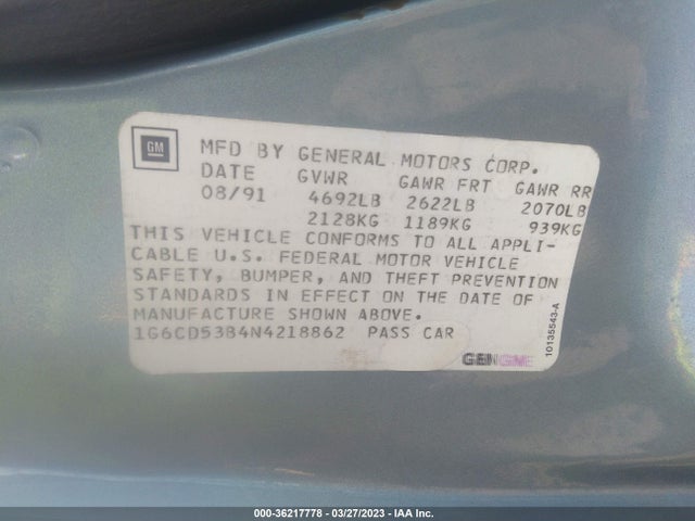 Cadillac Deville 1992 1G6CD53B4N4218862 Image 10