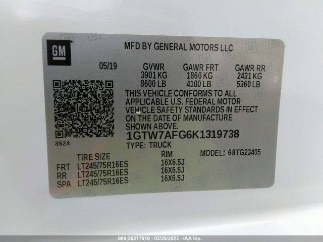 GMC SAVANA CARGO VAN 2019 1GTW7AFG6K1319738 Image 9
