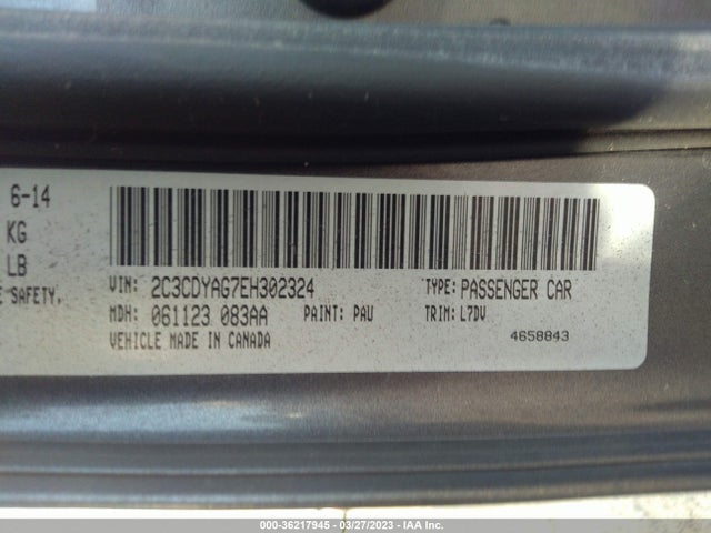 Dodge Challenger Sxt 2014 2C3CDYAG7EH302324 Image 10