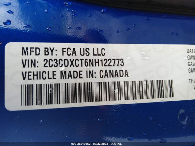 2C3CDXCT6NH122773 Dodge CHARGER R/T