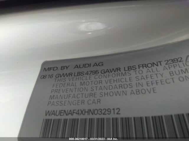 WAUENAF4XHN032912 Audi A4 Premium Plus