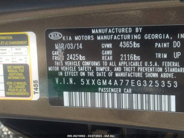 5XXGM4A77EG325353 KIA Optima Lx