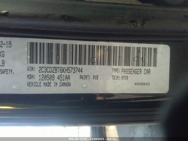 2C3CDZBT6KH573744 Dodge Challenger R/t