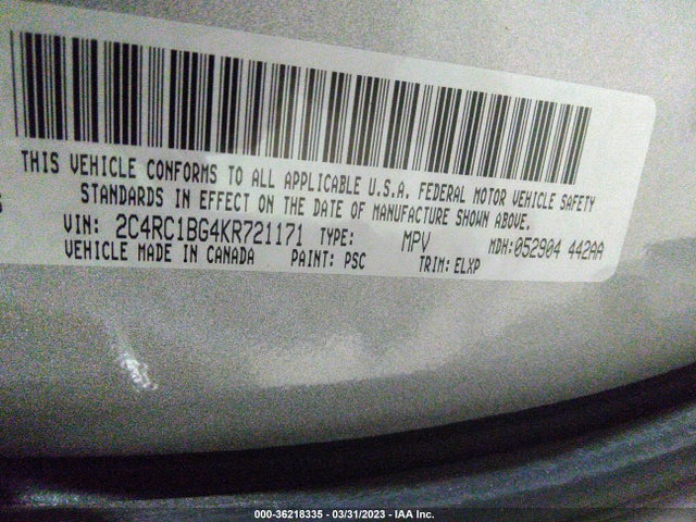 Chrysler Pacifica Touring L 2019 2C4RC1BG4KR721171 Image 9