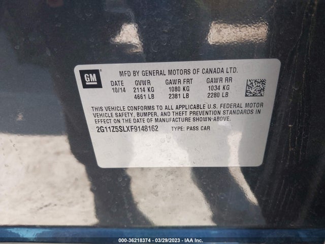 2015 CHEVROLET IMPALA LS VIN: 2G11Z5SLXF9148162