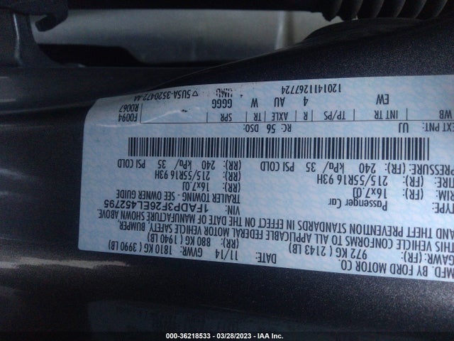 Ford FOCUS SE 2014 1FADP3F26EL452795 Image 10
